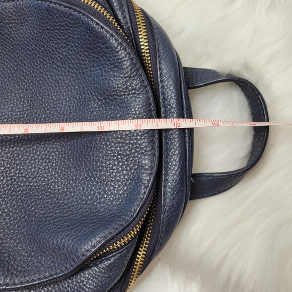 Genuine Michael Kors Rhea Zip Backpack Large Pebble Leather Navy Blue EUC main image 10